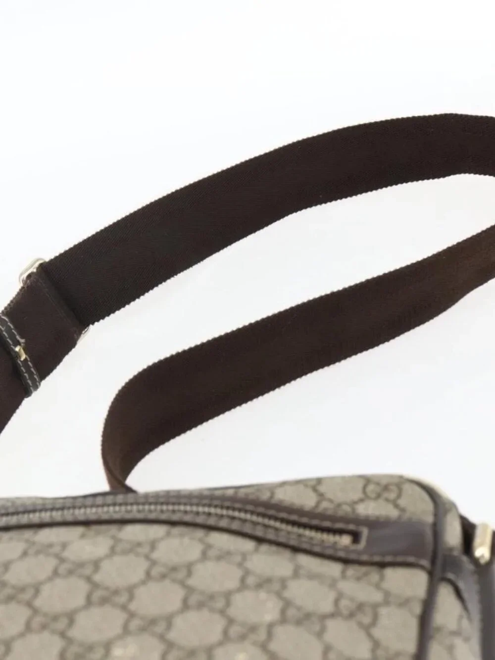 GUCCI GG Supreme Shoulder Bag PVC Beige Gold 201448 Auth ti3728
